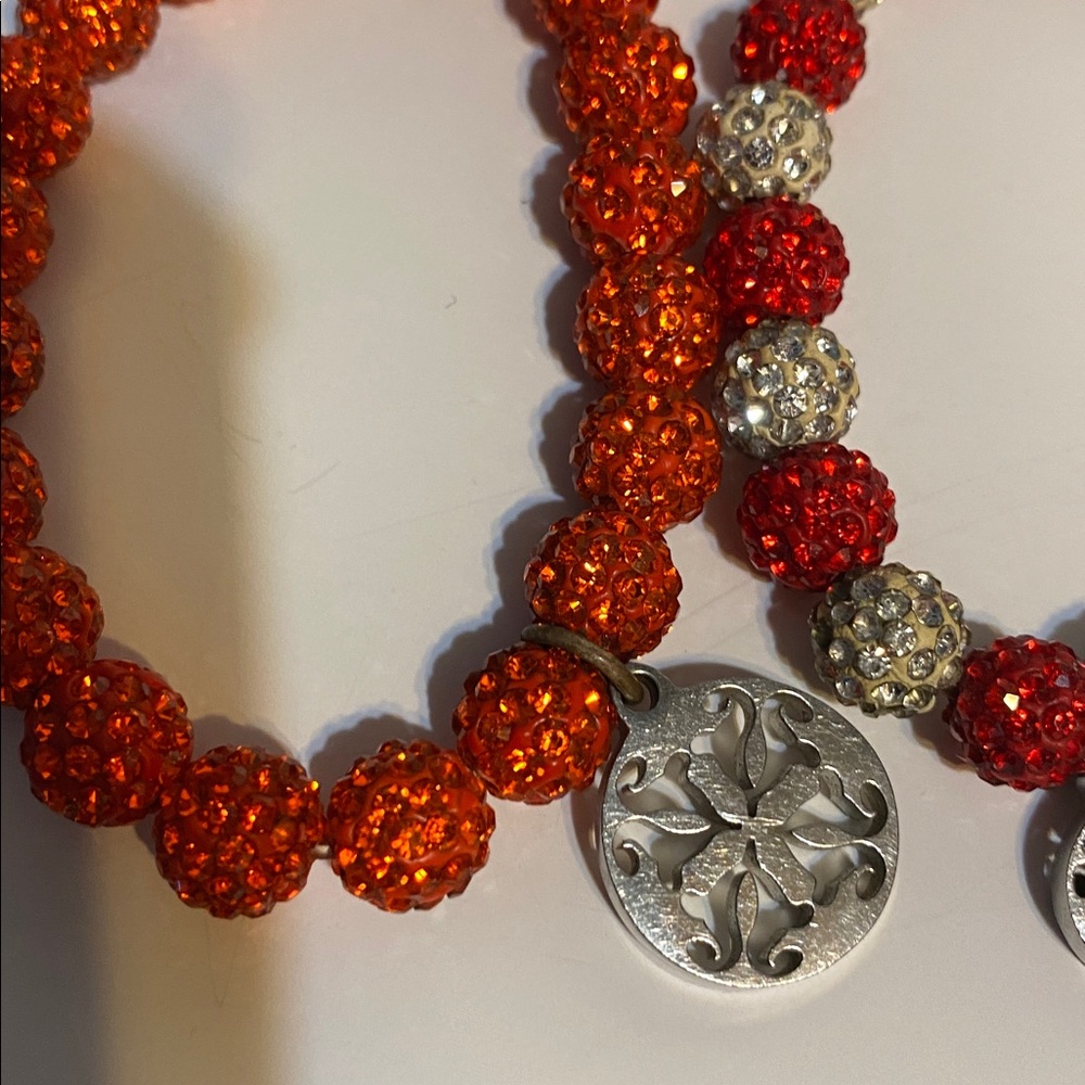 Rustic Cuff Elegant Beaded Bracelets Set With Sil… - image 5